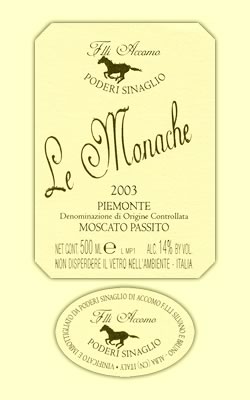 Etichetta Passito di uve Moscato "Le Monache" [ fronte e retro ]